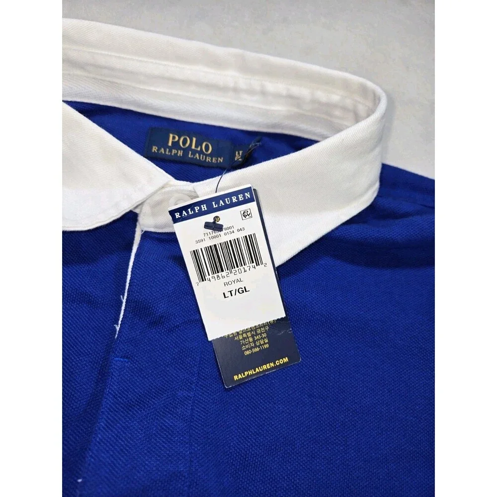 Mens Polo Ralph Lauren Short Sleeve Polo Shirt Striped Big Logo Large Tall New